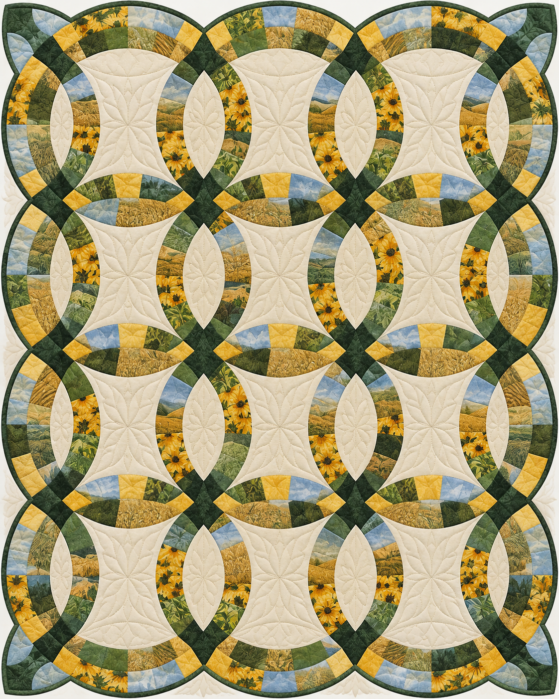 Iowa Ribbon Rings quilt blanket design