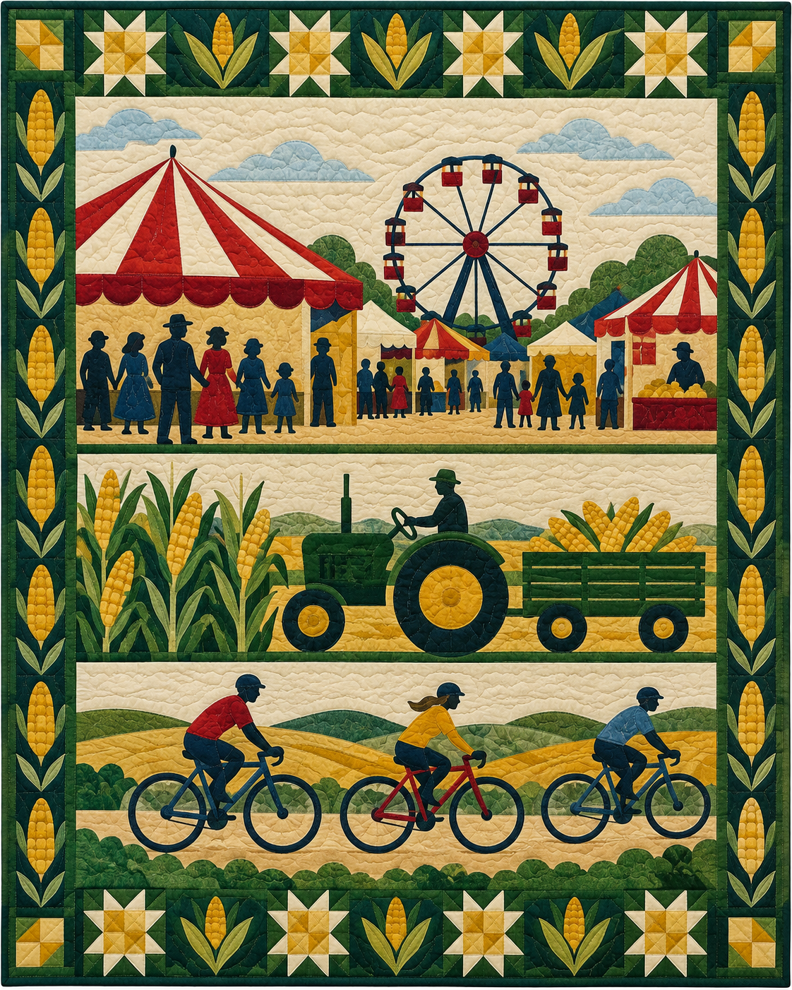 Iowa Music and Gathering quilt blanket design