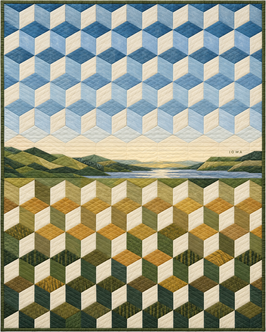 Iowa Diamond Horizon quilt blanket design