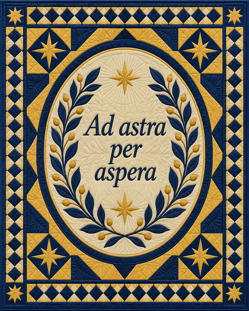 Kansas Motto Medallion quilt blanket design