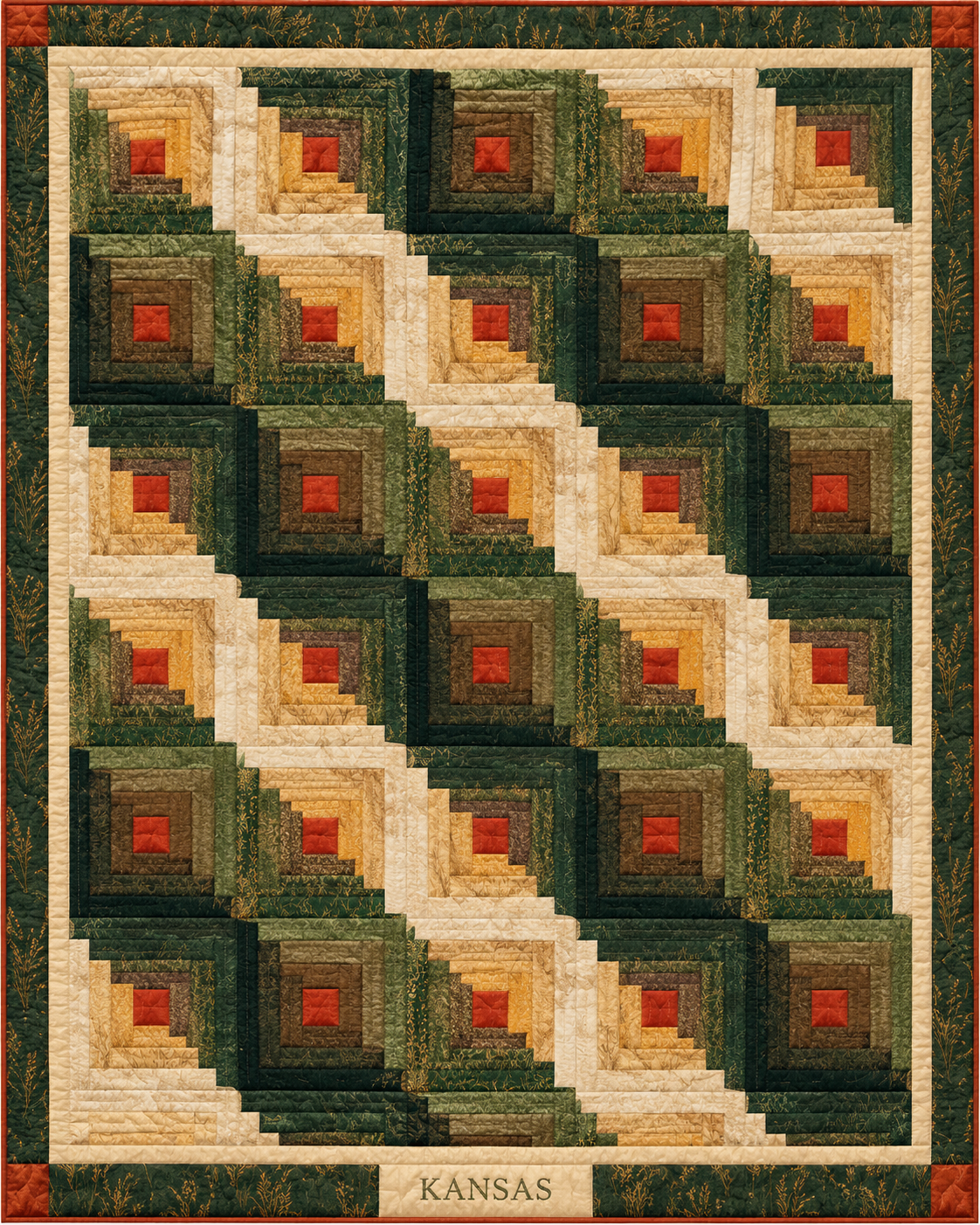 Kansas Cabin Light quilt blanket design
