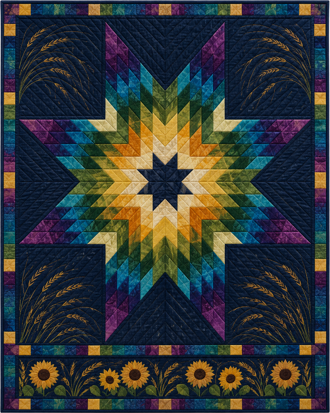 Kansas Night Stars quilt blanket design