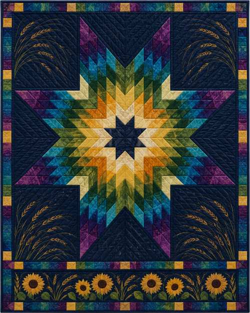 Kansas Night Stars quilt blanket design