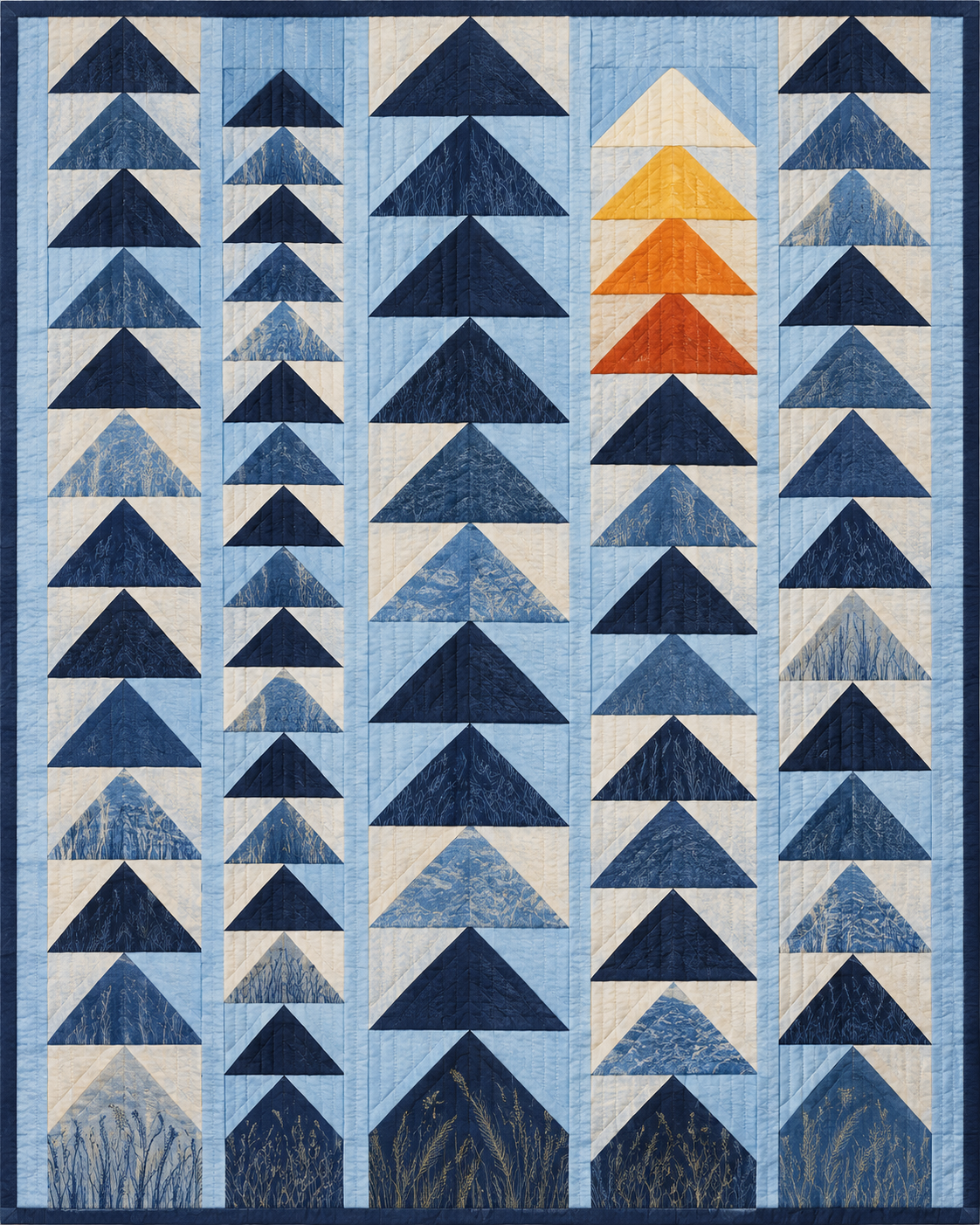 Kansas Waterway Geese quilt blanket design