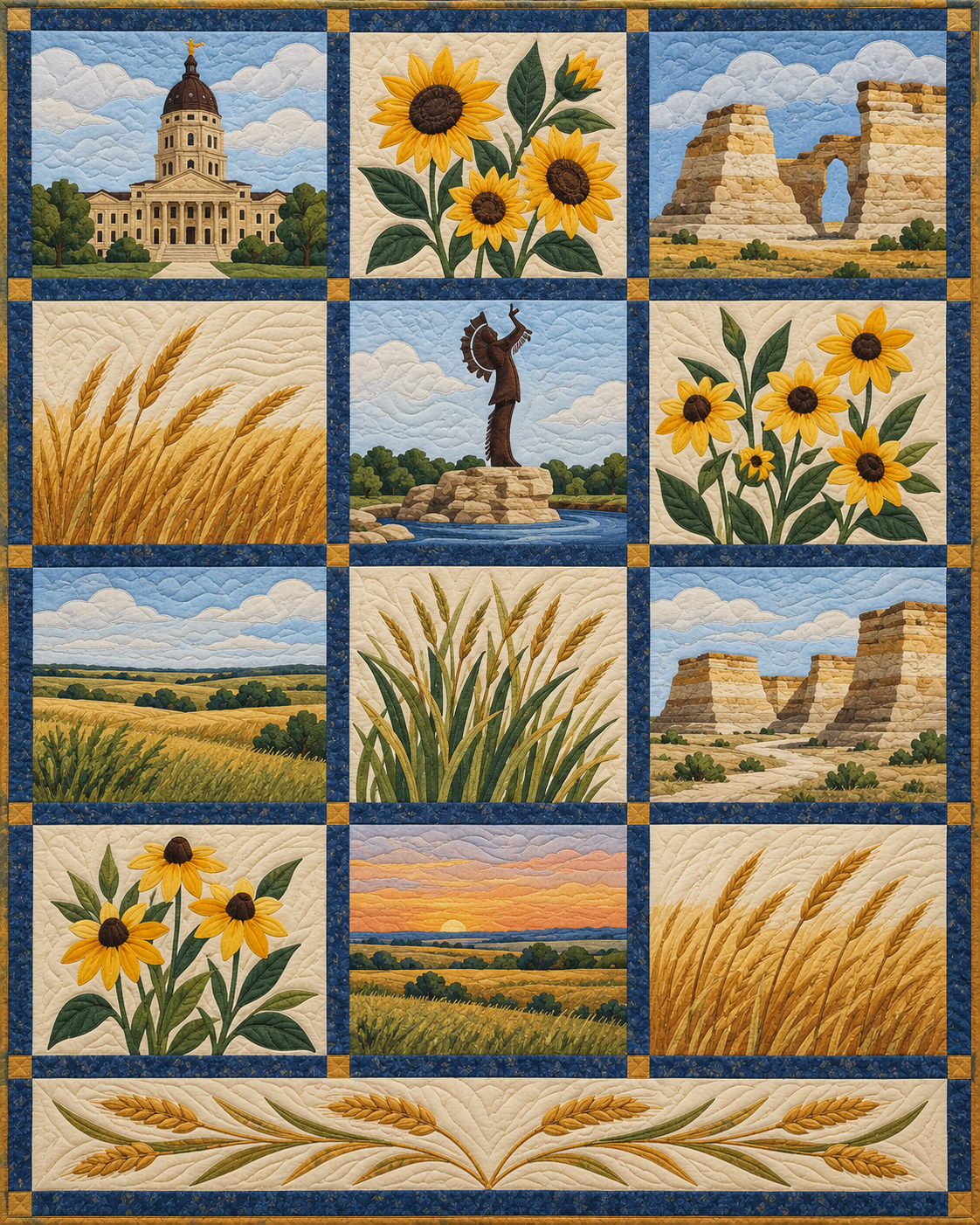 Kansas Heritage Album quilt blanket design