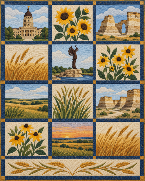 Kansas Heritage Album quilt blanket design