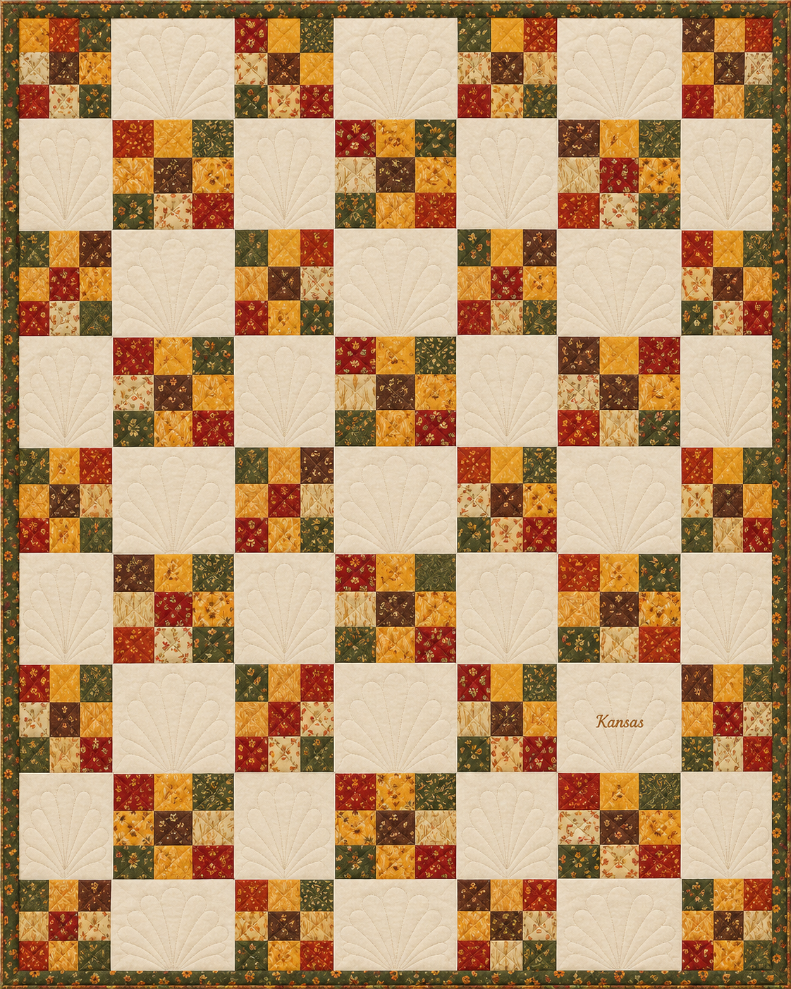 Kansas Harvest Chain quilt blanket design