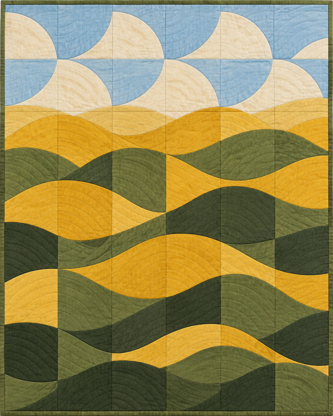 Kansas Rolling Curves quilt blanket design
