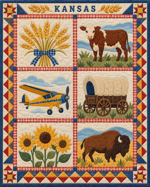 Kansas Local Table quilt blanket design