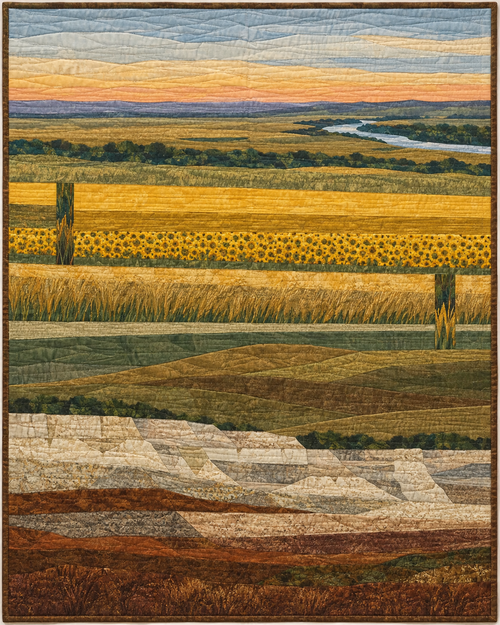 Kansas Landscape Strata quilt blanket design