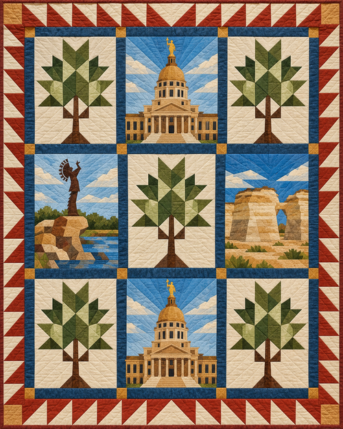 Kansas Town Houses quilt blanket design