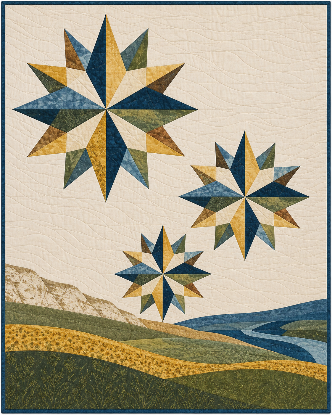 Kansas Modern Compass quilt blanket design