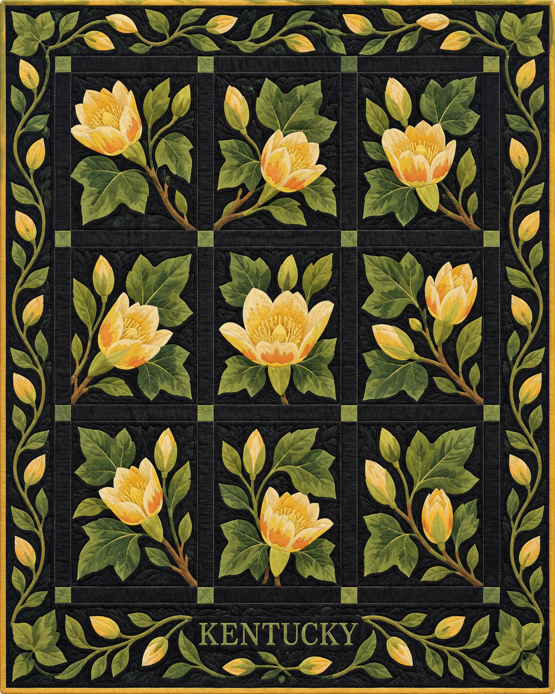 Kentucky Flower Garden quilt blanket design