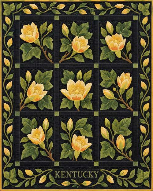Kentucky Flower Garden quilt blanket design