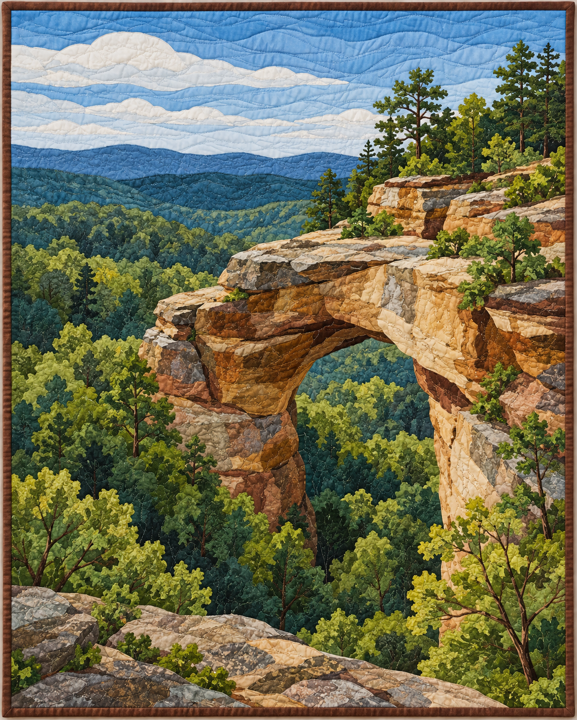 Kentucky River Landscape quilt blanket design