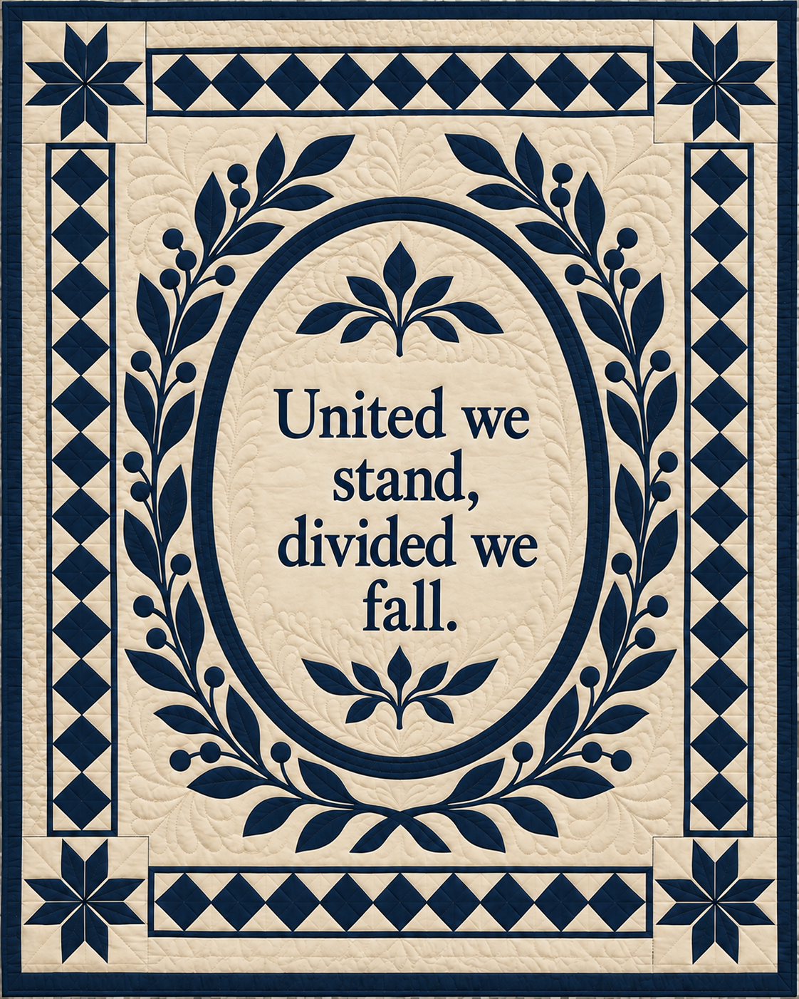 Kentucky Motto Medallion quilt blanket design