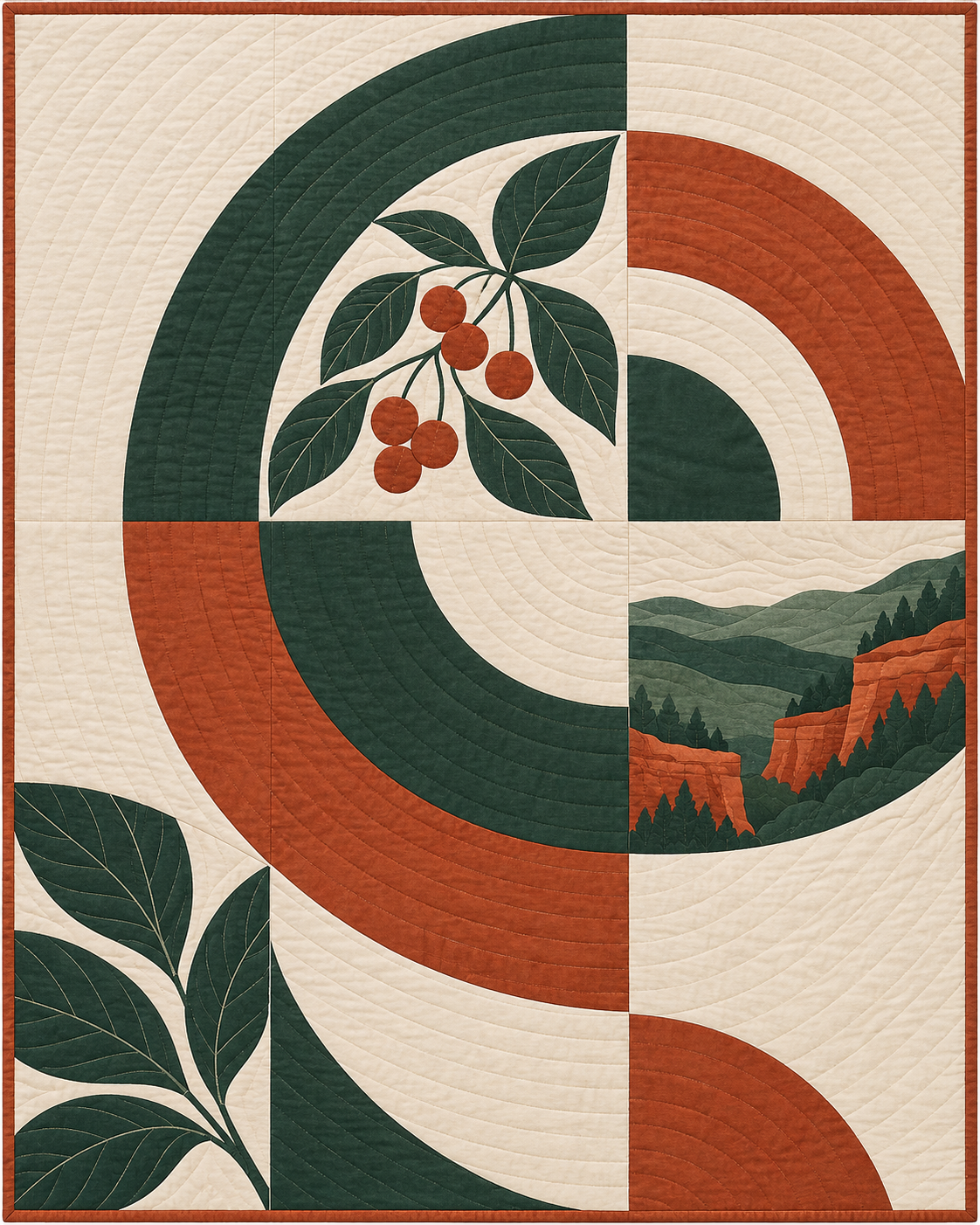 Kentucky Morning Orchard quilt blanket design