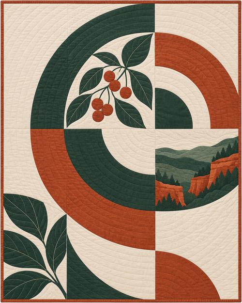 Kentucky Morning Orchard quilt blanket design