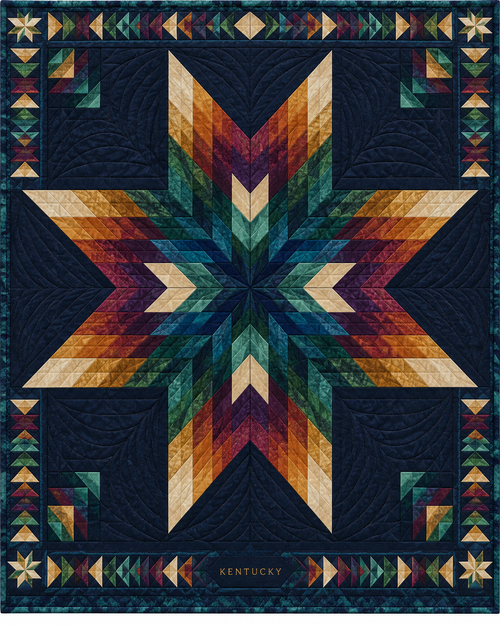 Kentucky Night Stars quilt blanket design