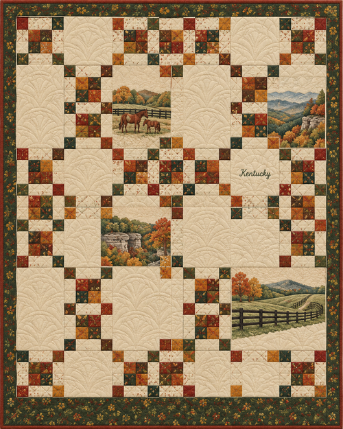 Kentucky Harvest Chain quilt blanket design
