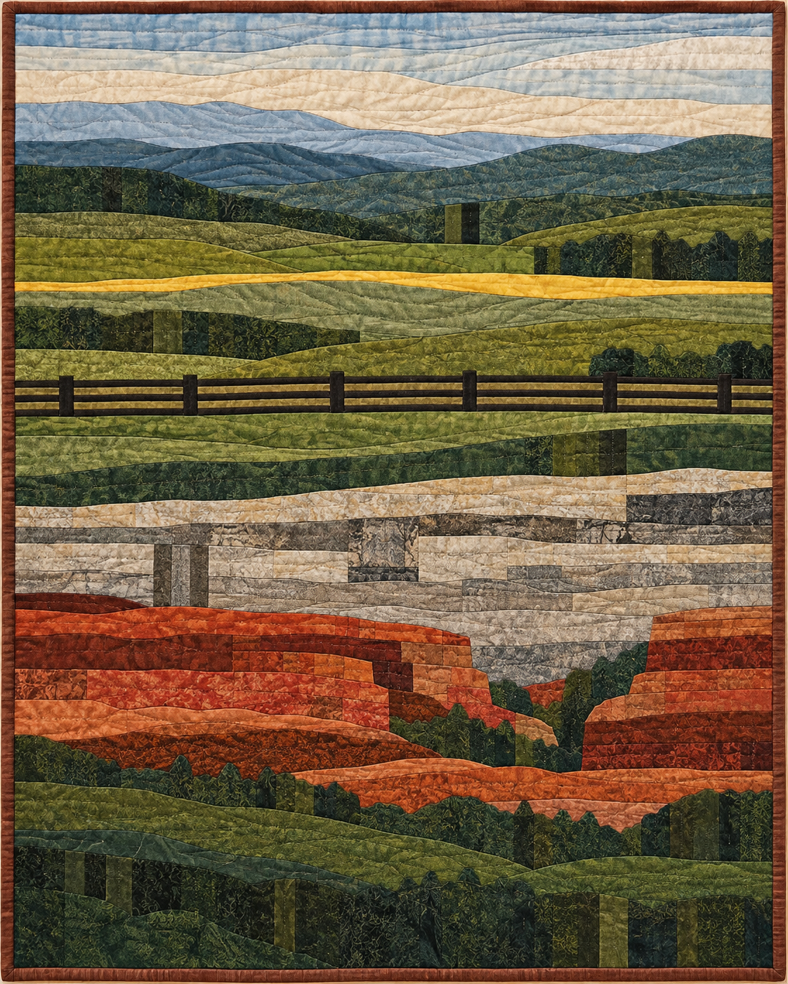 Kentucky Landscape Strata quilt blanket design