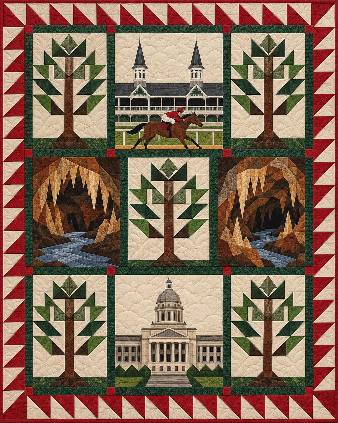 Kentucky Town Houses quilt blanket design