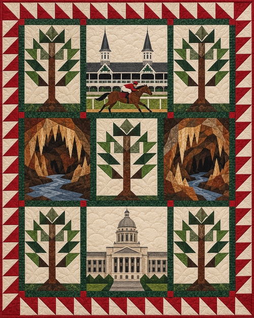 Kentucky Town Houses quilt blanket design