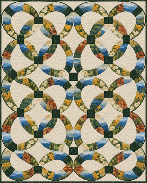 Kentucky Ribbon Rings quilt blanket design