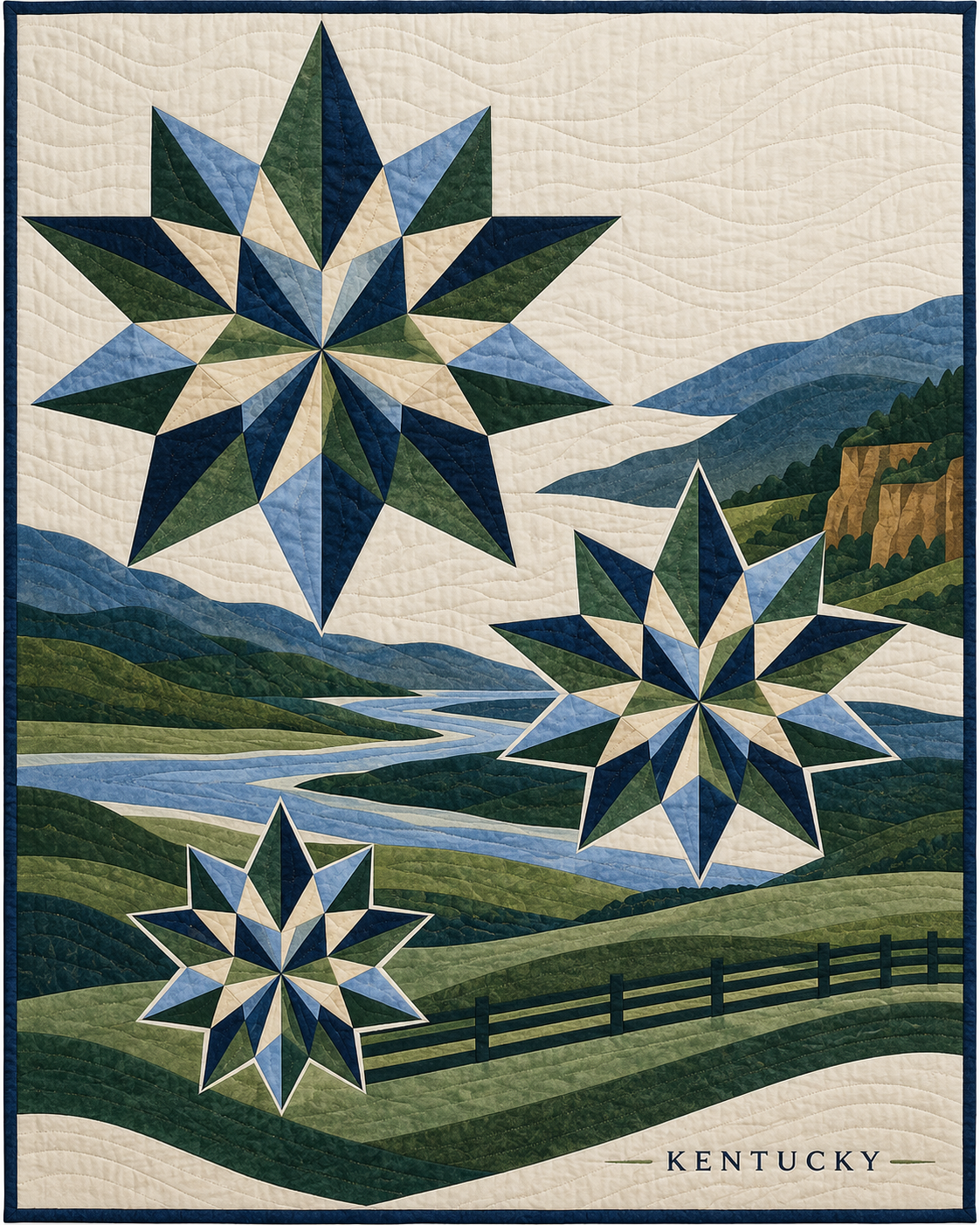 Kentucky Modern Compass quilt blanket design