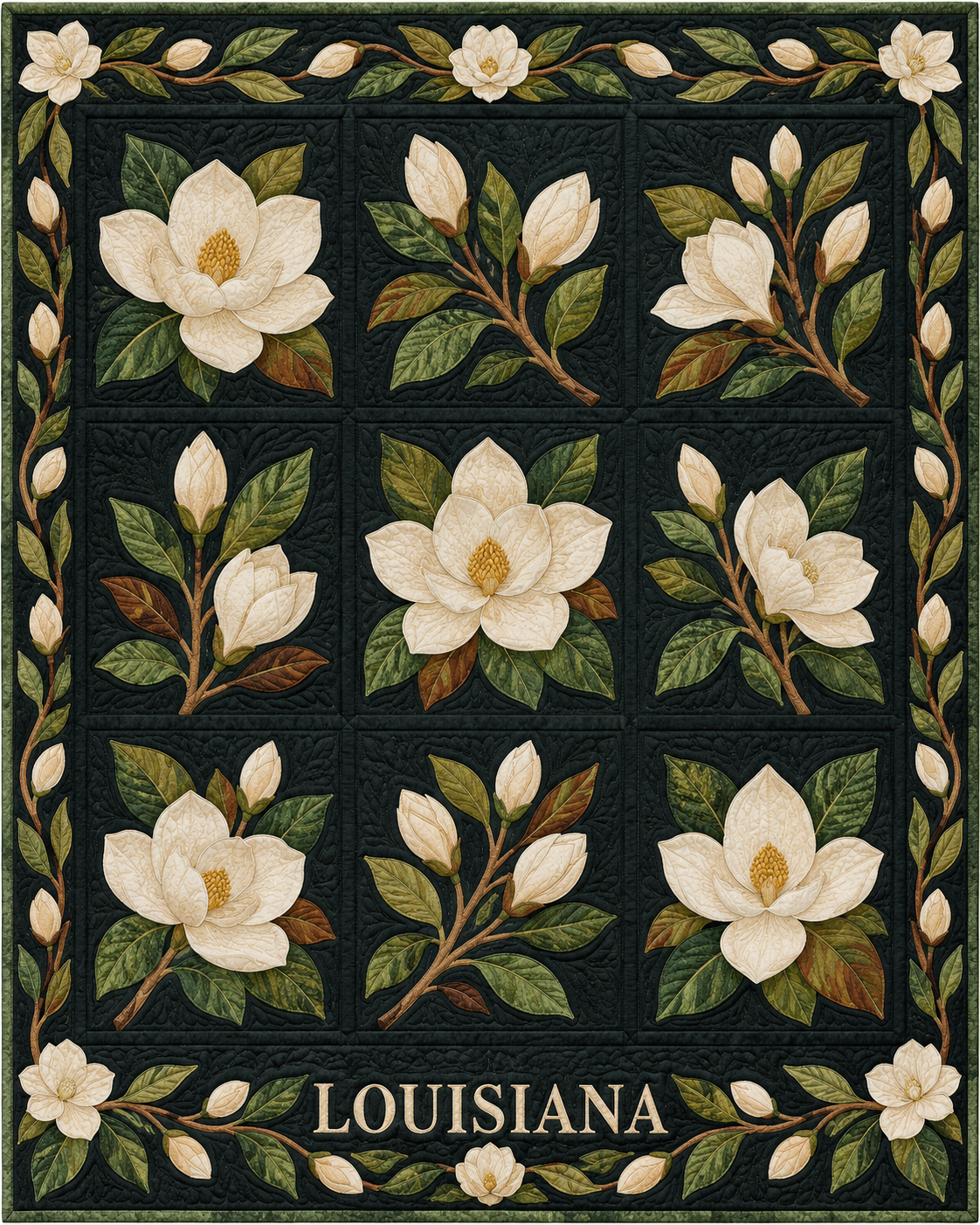 Louisiana Flower Garden quilt blanket design