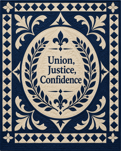 Louisiana Motto Medallion quilt blanket design