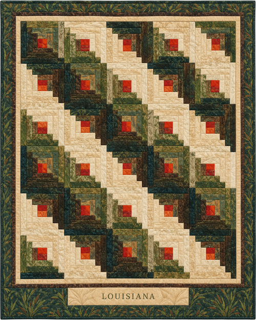 Louisiana Cabin Light quilt blanket design