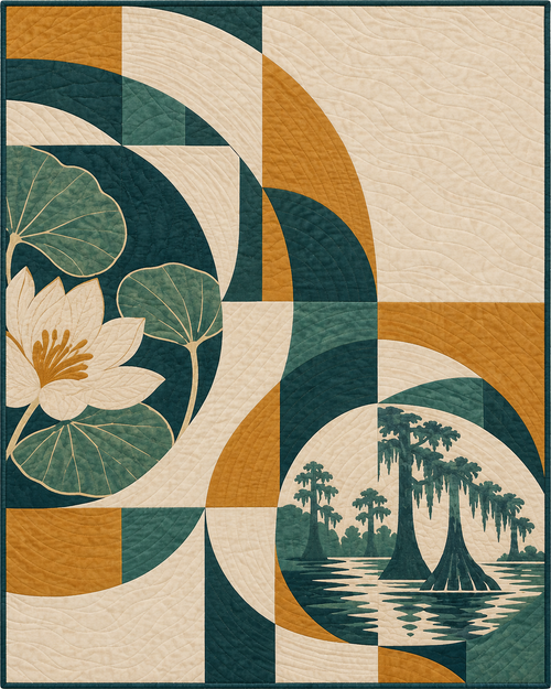 Louisiana Morning Orchard quilt blanket design