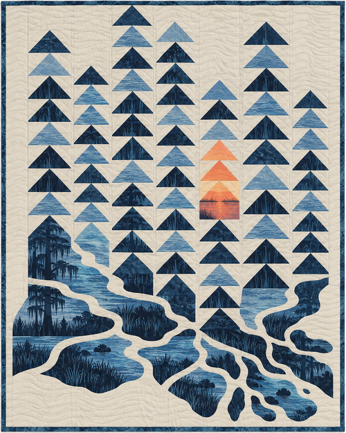 Louisiana Waterway Geese quilt blanket design