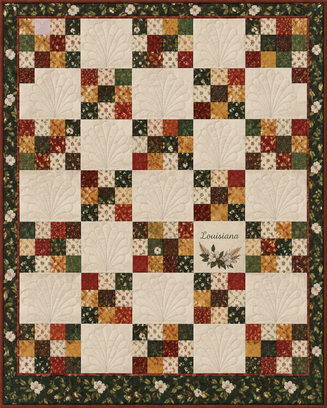 Louisiana Harvest Chain quilt blanket design