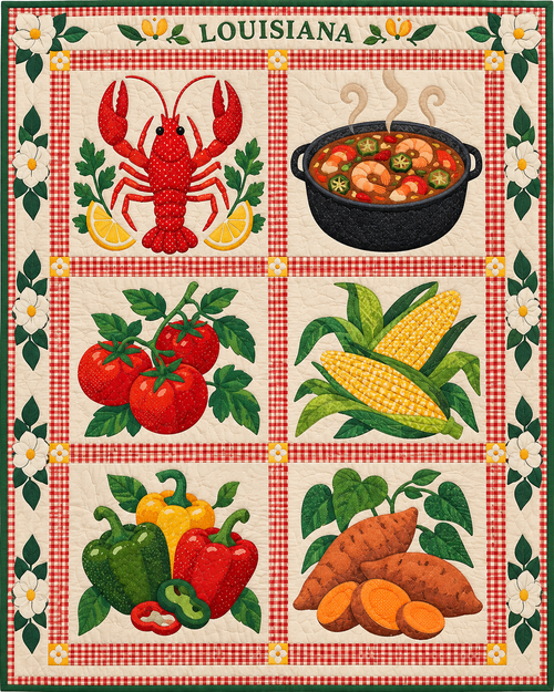Louisiana Local Table quilt blanket design