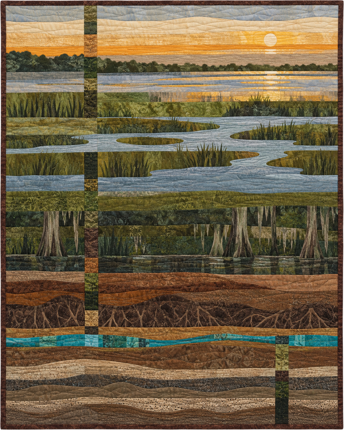 Louisiana Landscape Strata quilt blanket design