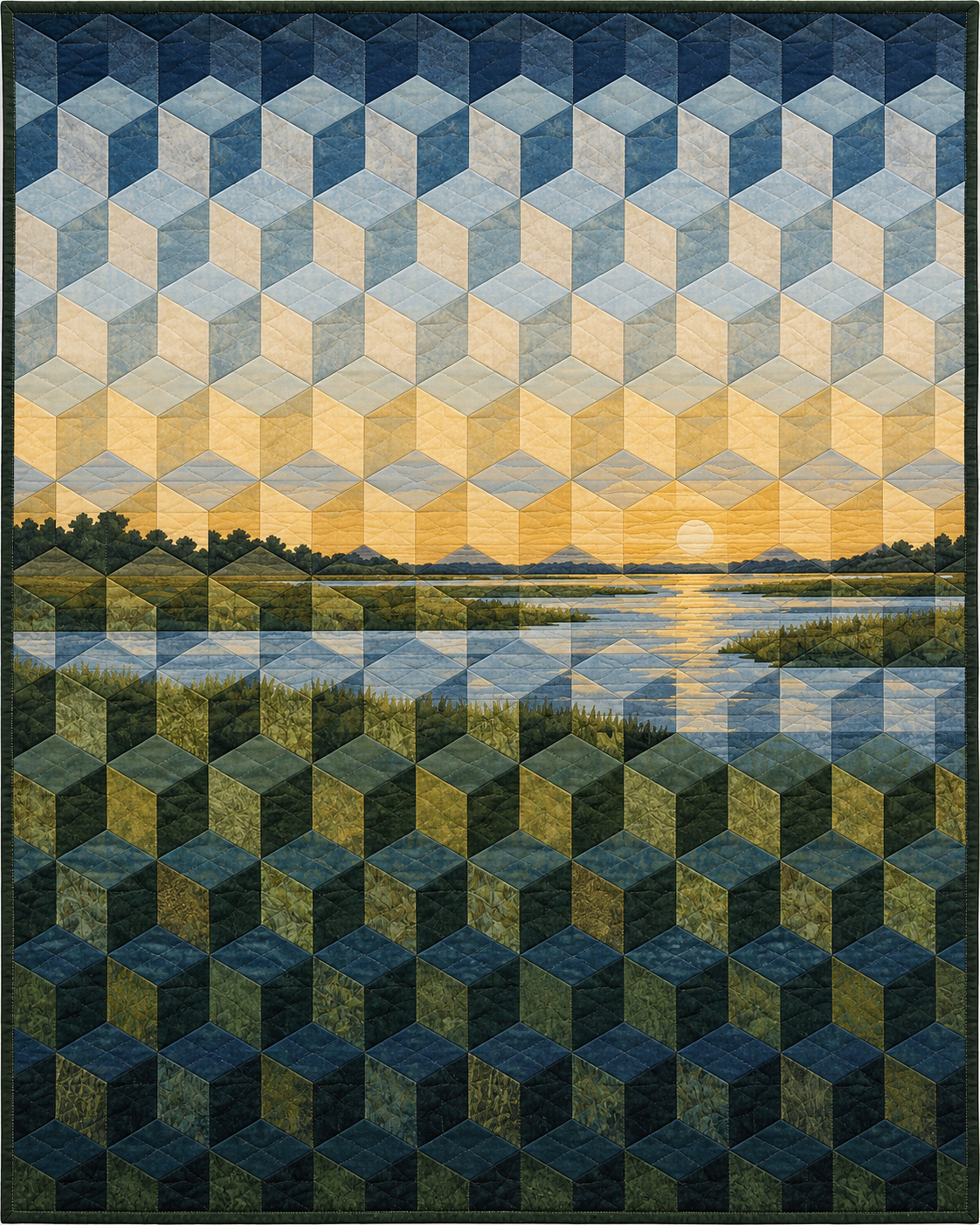 Louisiana Diamond Horizon quilt blanket design