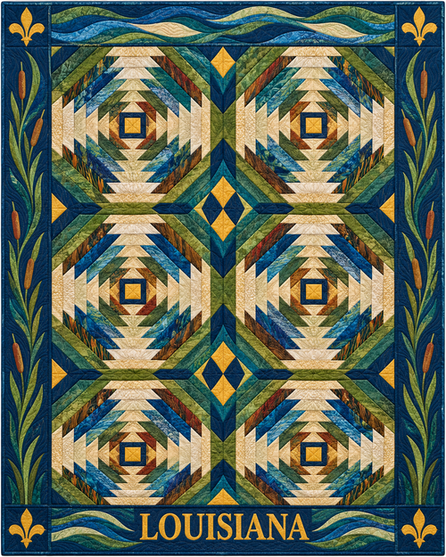 Louisiana Pineapple Radiance quilt blanket design