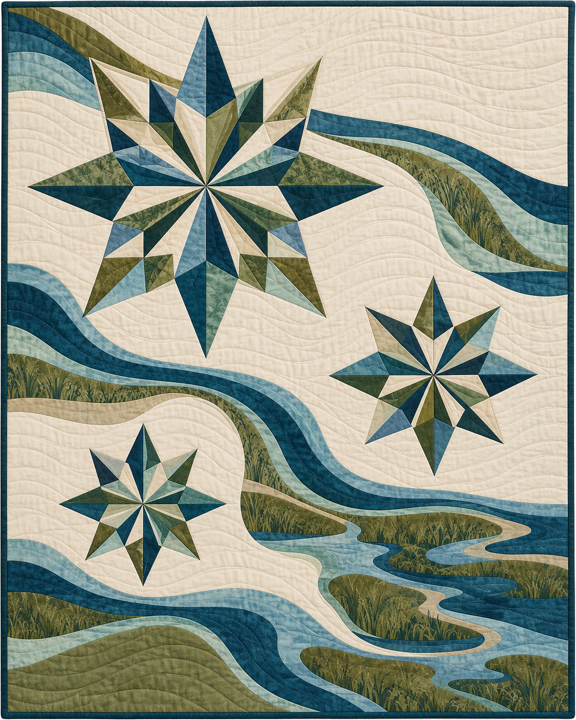 Louisiana Modern Compass quilt blanket design