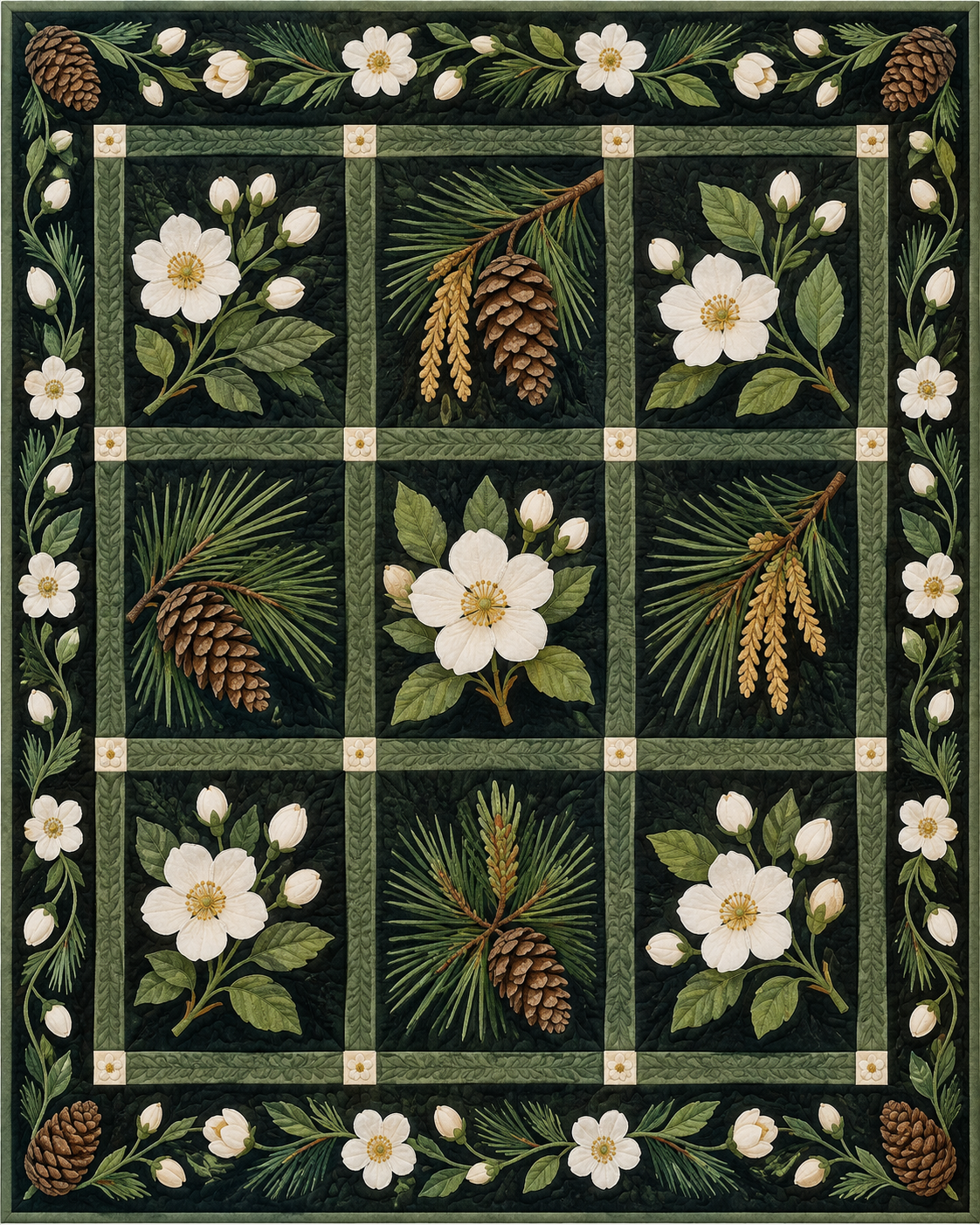Maine Flower Garden quilt blanket design