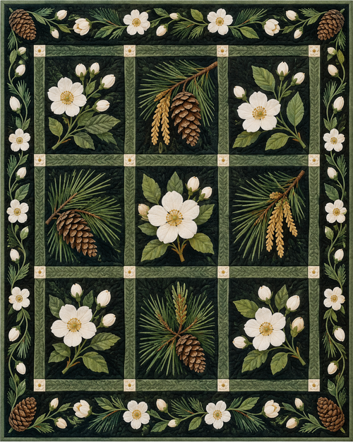 Maine Flower Garden quilt blanket design