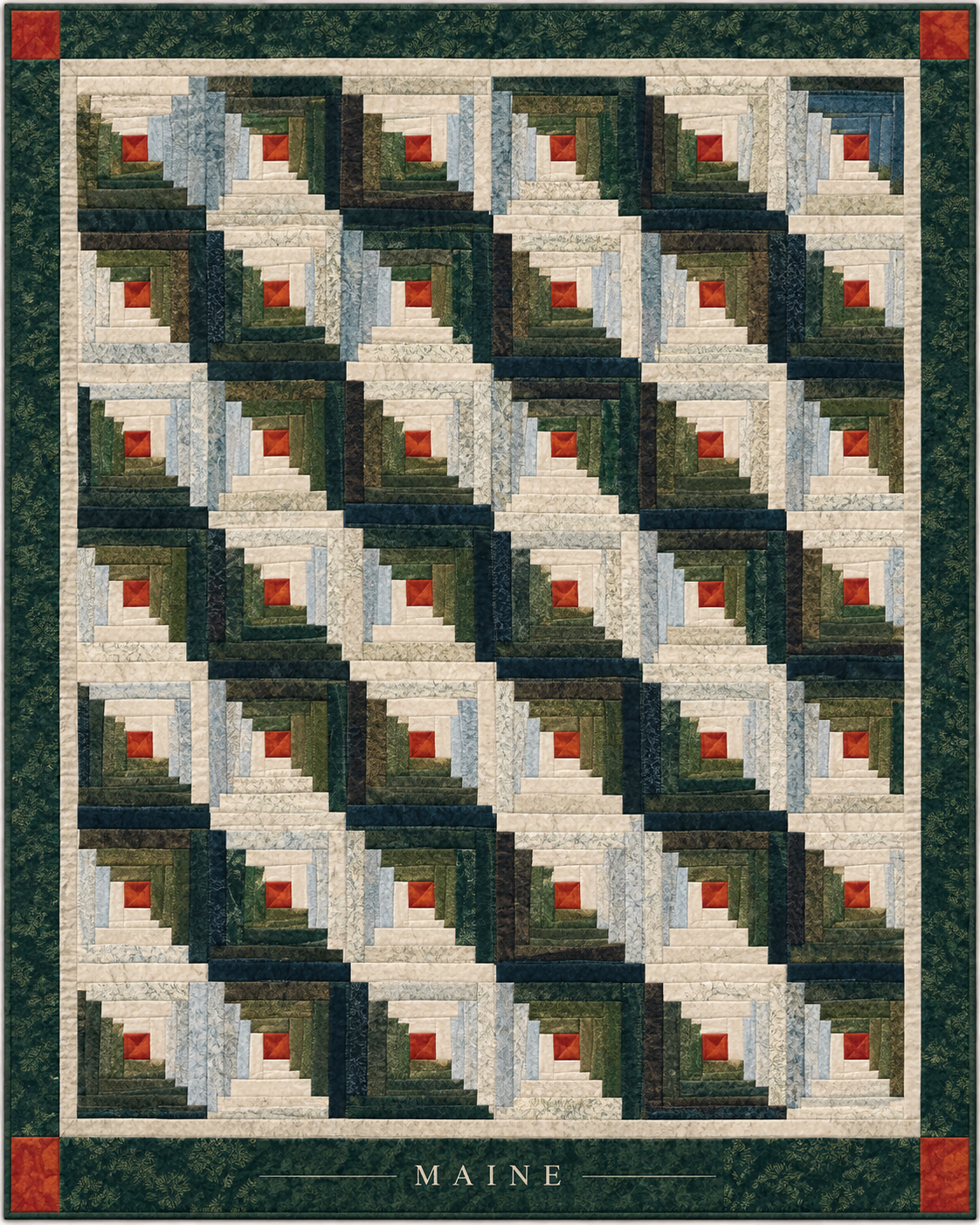 Maine Cabin Light quilt blanket design