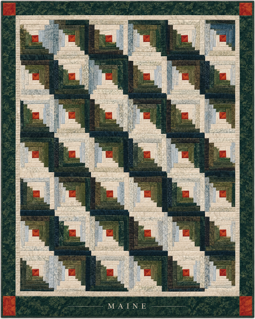 Maine Cabin Light quilt blanket design