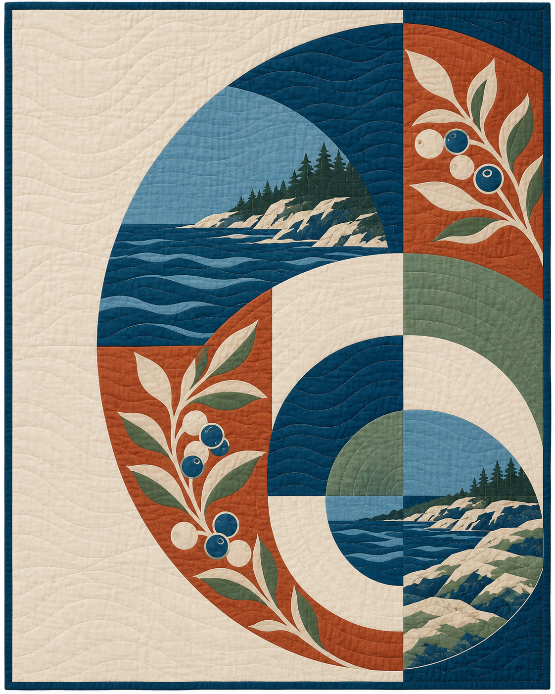 Maine Morning Orchard quilt blanket design