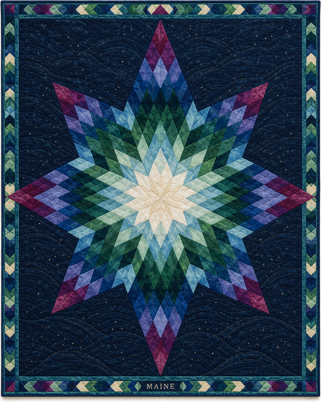Maine Night Stars quilt blanket design