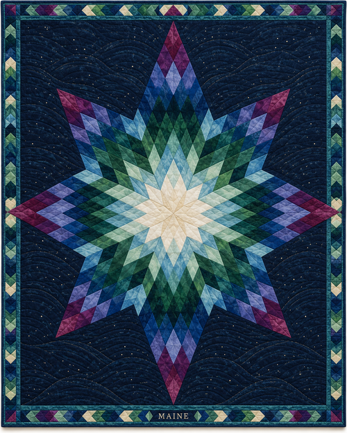 Maine Night Stars quilt blanket design