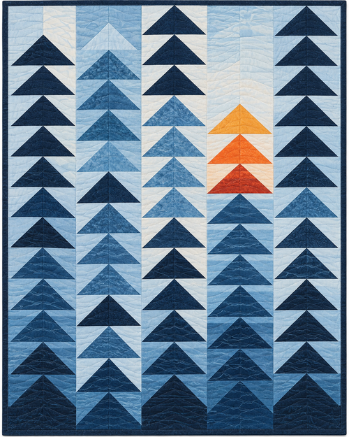 Maine Waterway Geese quilt blanket design