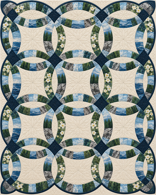 Maine Ribbon Rings quilt blanket design