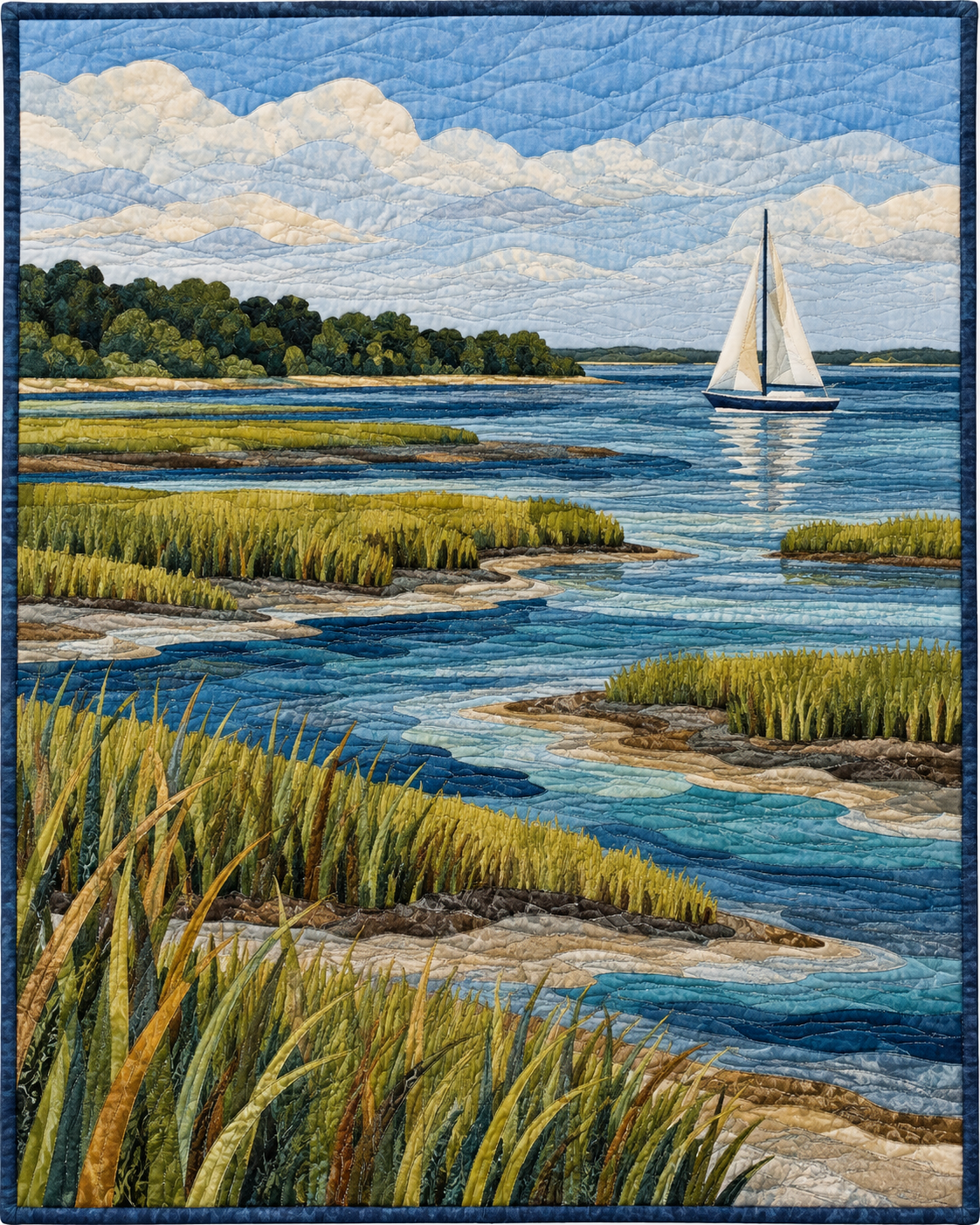 Maryland River Landscape quilt blanket design